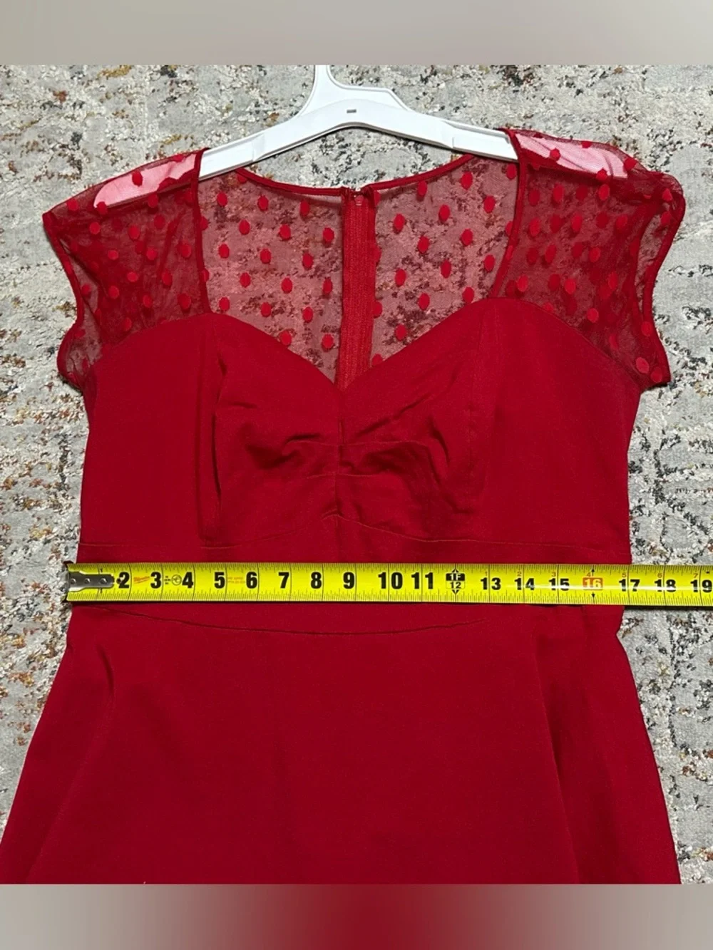 Torrid Red polka dot lace sweetheart swing dress size 16 - Picture 5 of 12